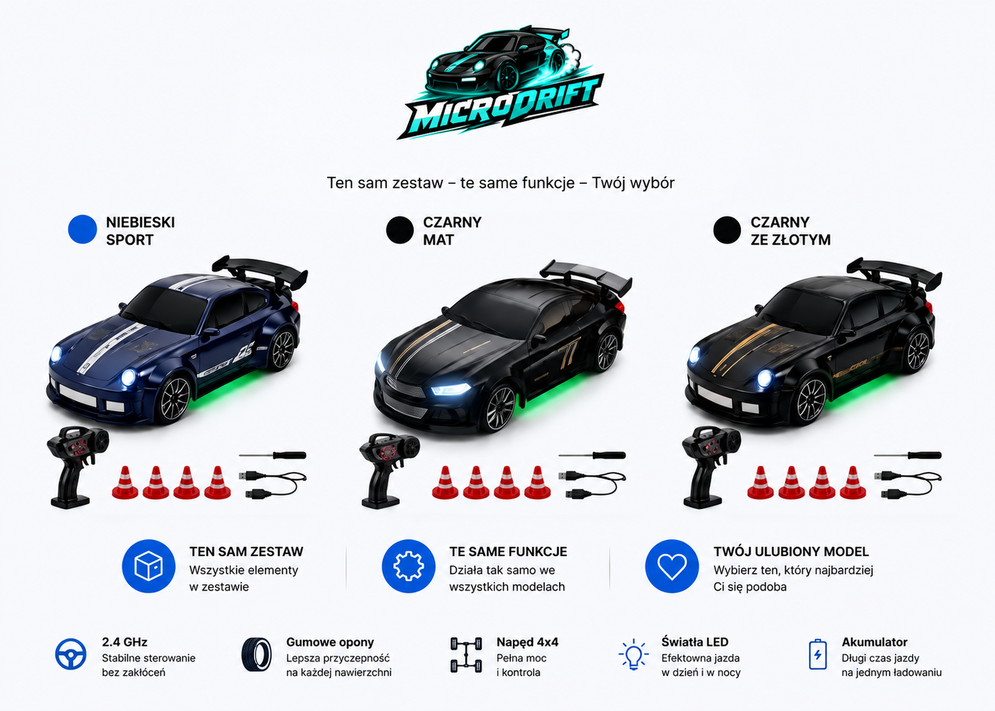 Mini Auto RC Drift 1:64 - Zdalnie Sterowany Samochód
